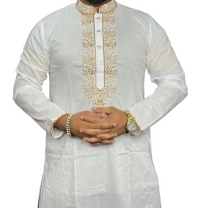 F-104 ধুতি পাঞ্জাবি-White