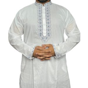 F-116 ধুতি পাঞ্জাবি-White