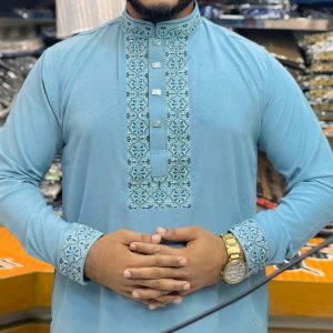 F-106 প্রিমিয়াম স্টিজ পাঞ্জাবি-Ice Blue