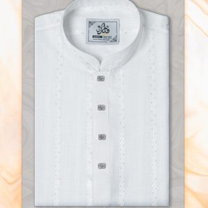 WHITE JACQUARD COTTON PANJABI F-146